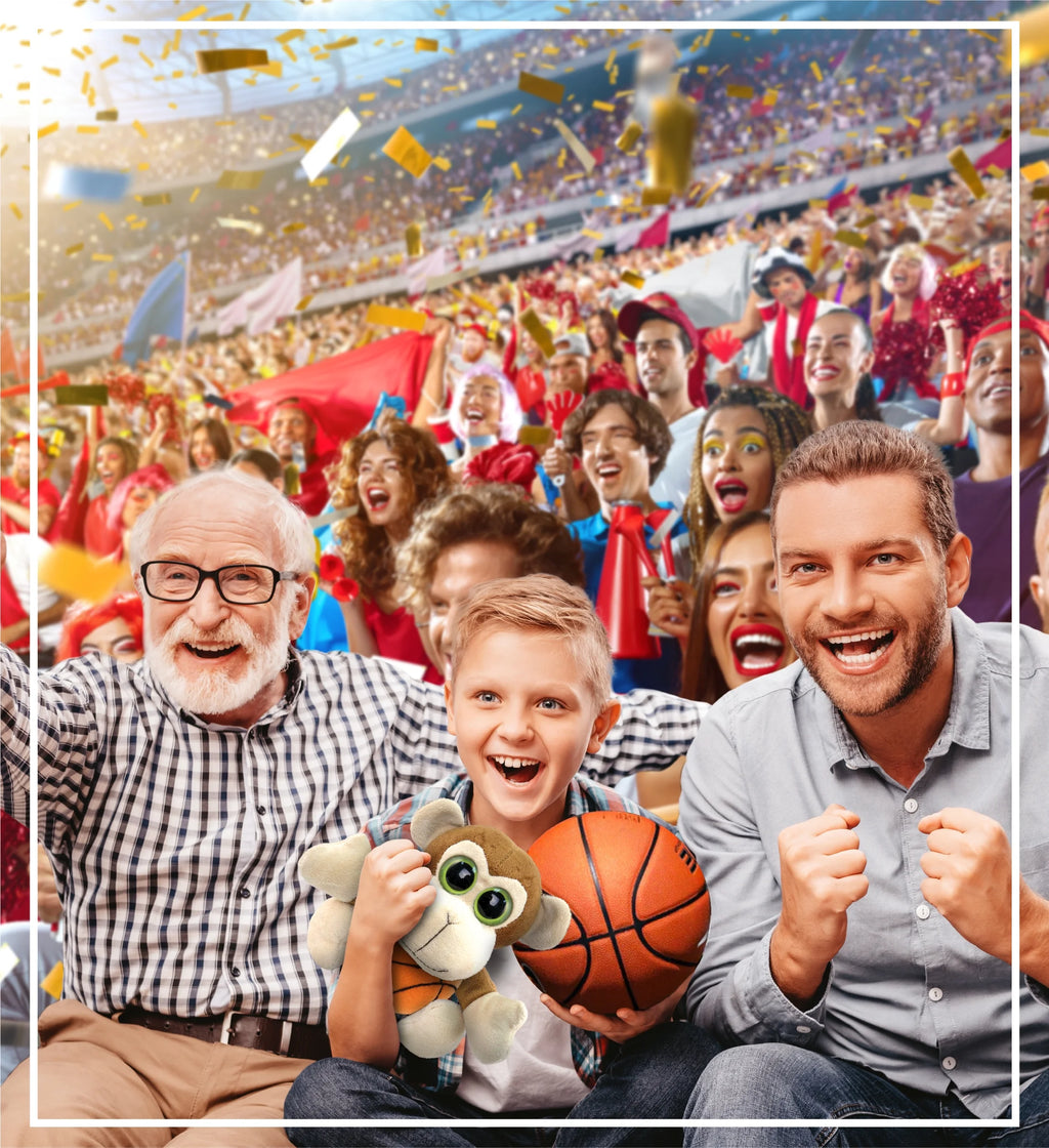 Monkey Stuffed Animal with Basketball Plush, 6 Inches Q10962