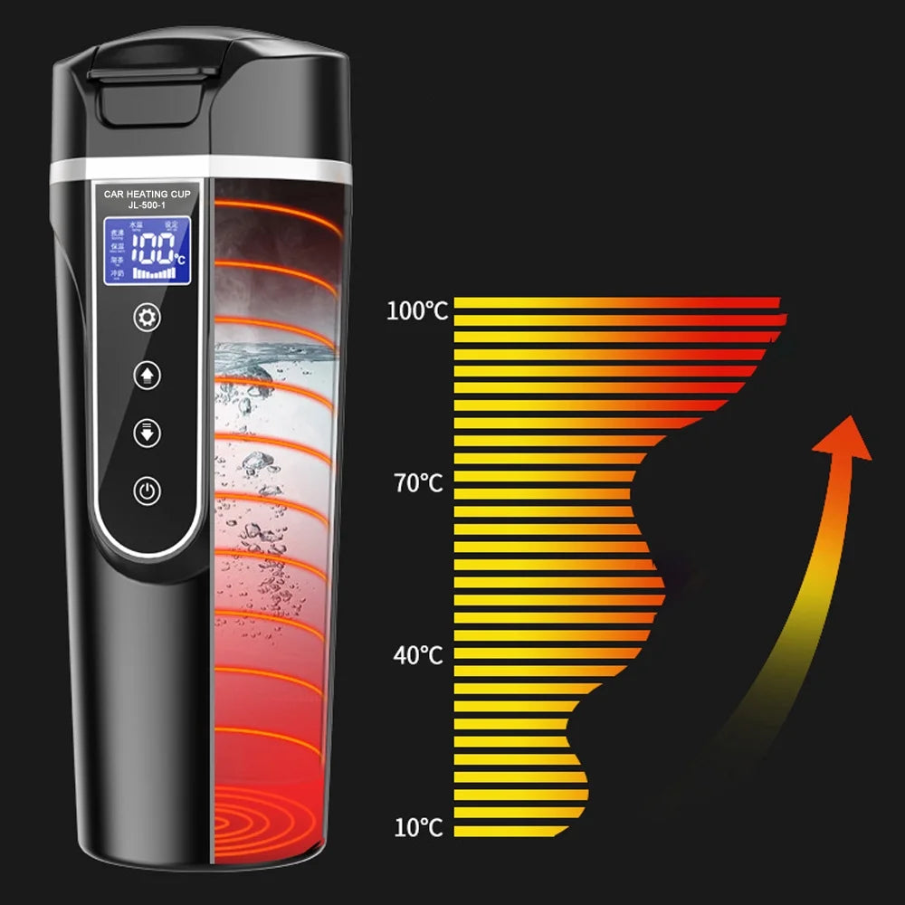 12.0V Car 24V Truck Heated Cup Electric Kettle with LCD Display C622741
