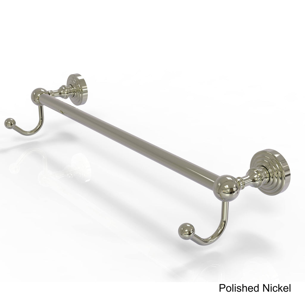 Satin Chrome 18-inch Towel Bar with Integrated Hooks G433