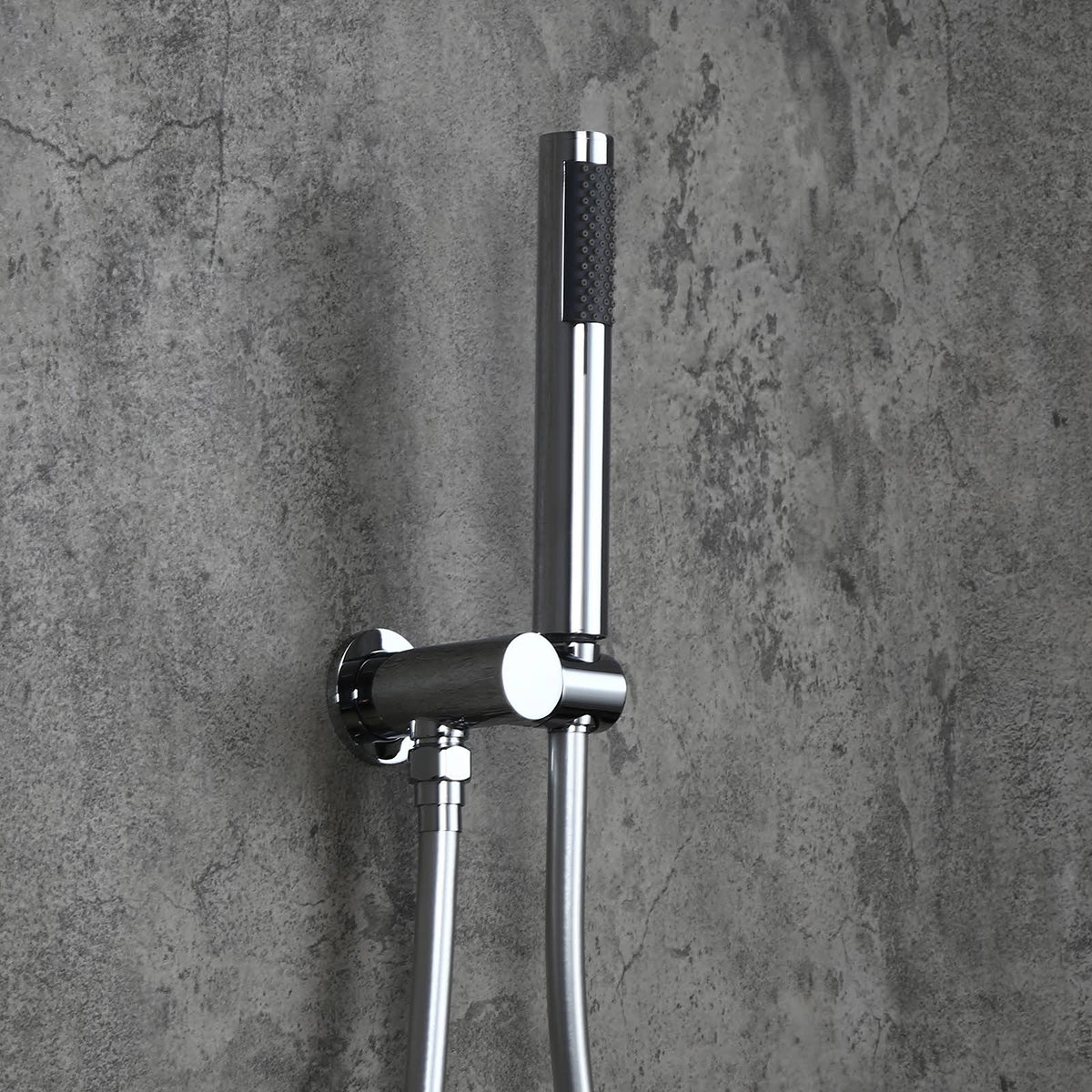 Chrome Wall Mounted Rain Shower Faucet Set with Hand Shower N763848