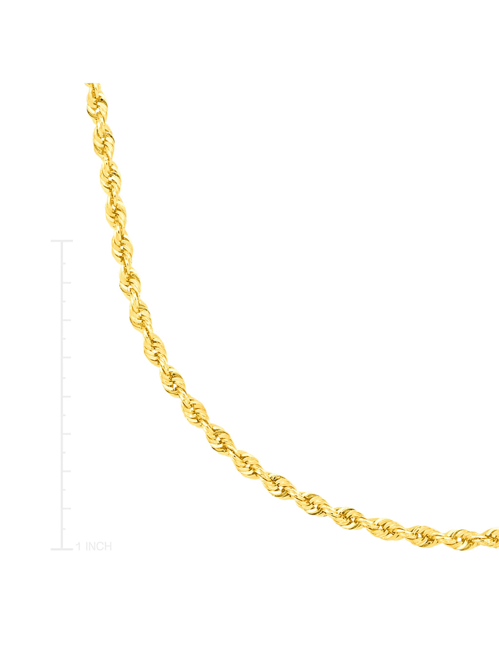 14kt Yellow Gold 20" Hollow Glitter Rope Chain Necklace P881