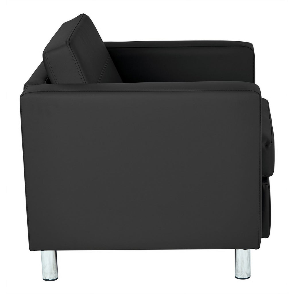 Black Faux Leather Armchair D14941