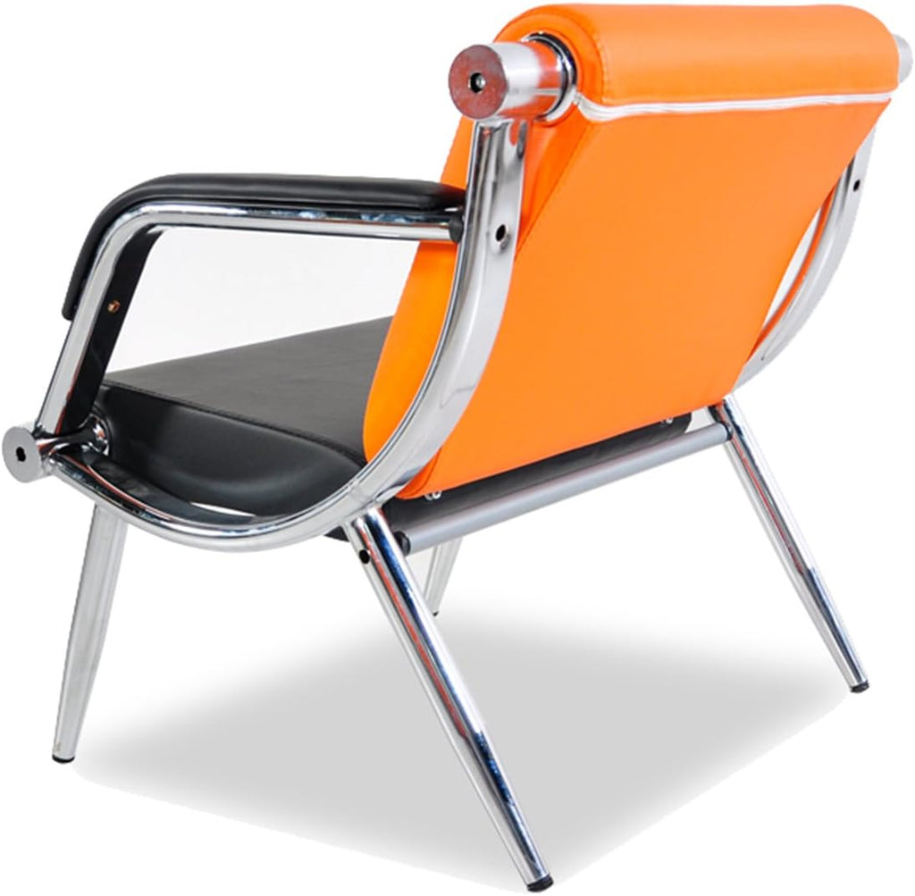 Orange And Black PU Leather Office Reception Chair U862955