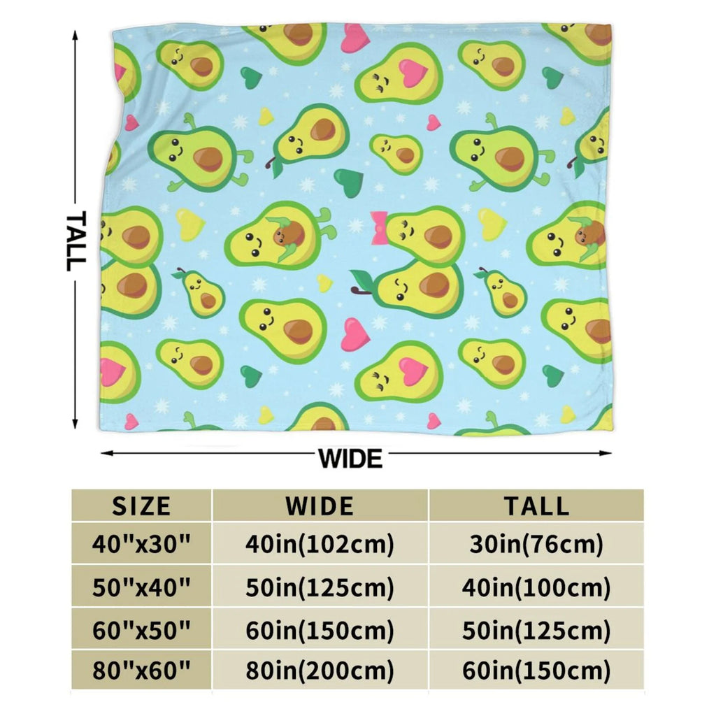 Fleece Plush Cartoon Avocado Flannel Blanket (40"X30") C17504
