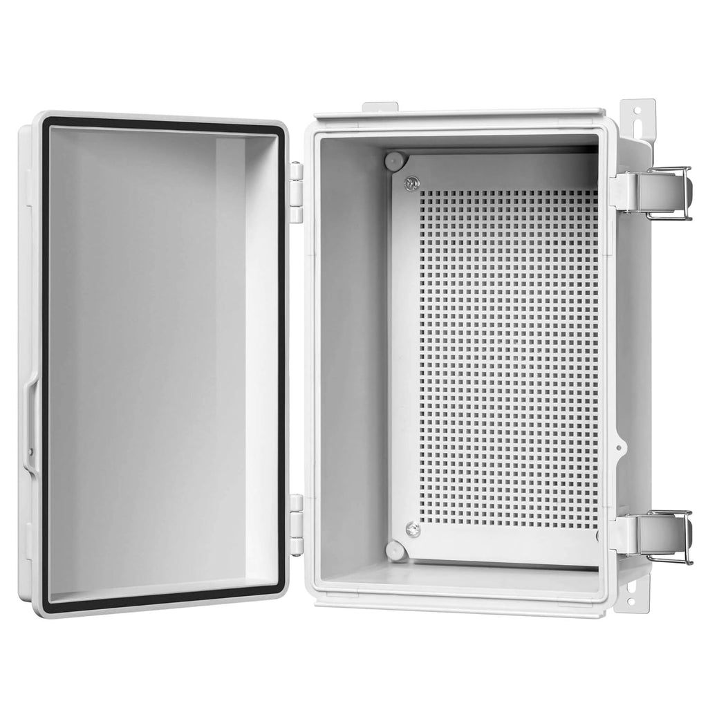 IP67 Waterproof Plastic Junction Box with Hinged Cover and Mounting Plate P375303