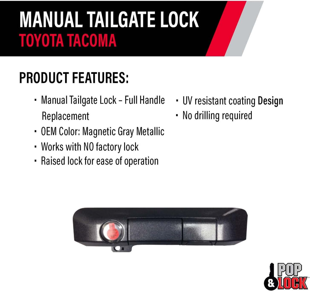 Black Manual Tailgate Lock P727310