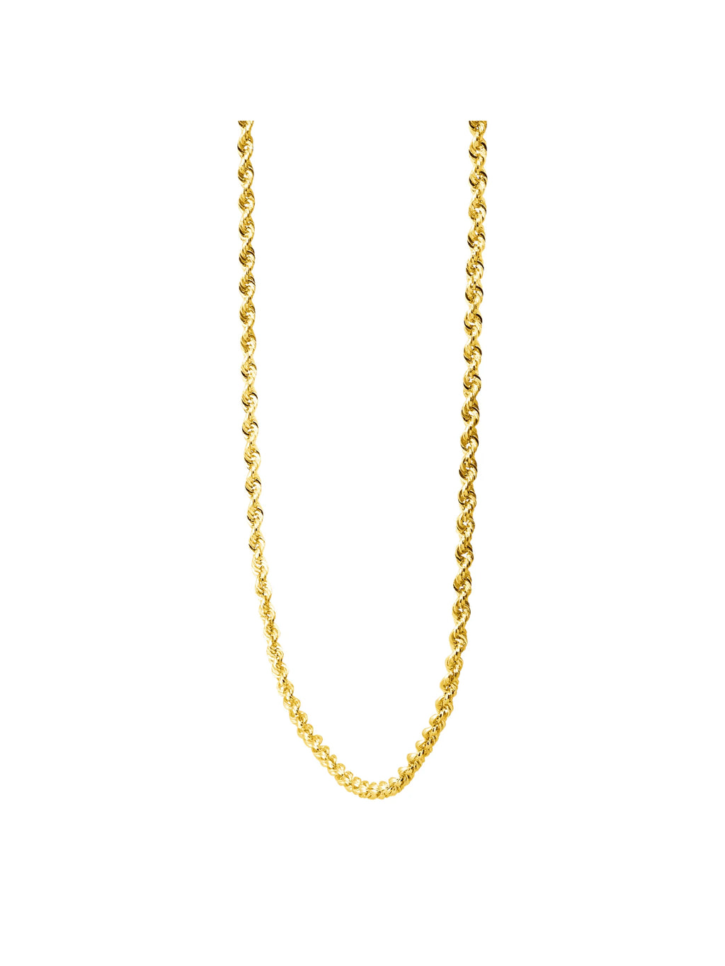 14kt Yellow Gold 20" Hollow Glitter Rope Chain Necklace P881