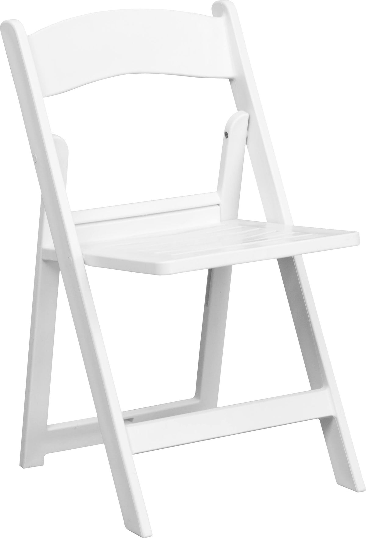 White Resin Folding Chair with Slatted Seat M40498