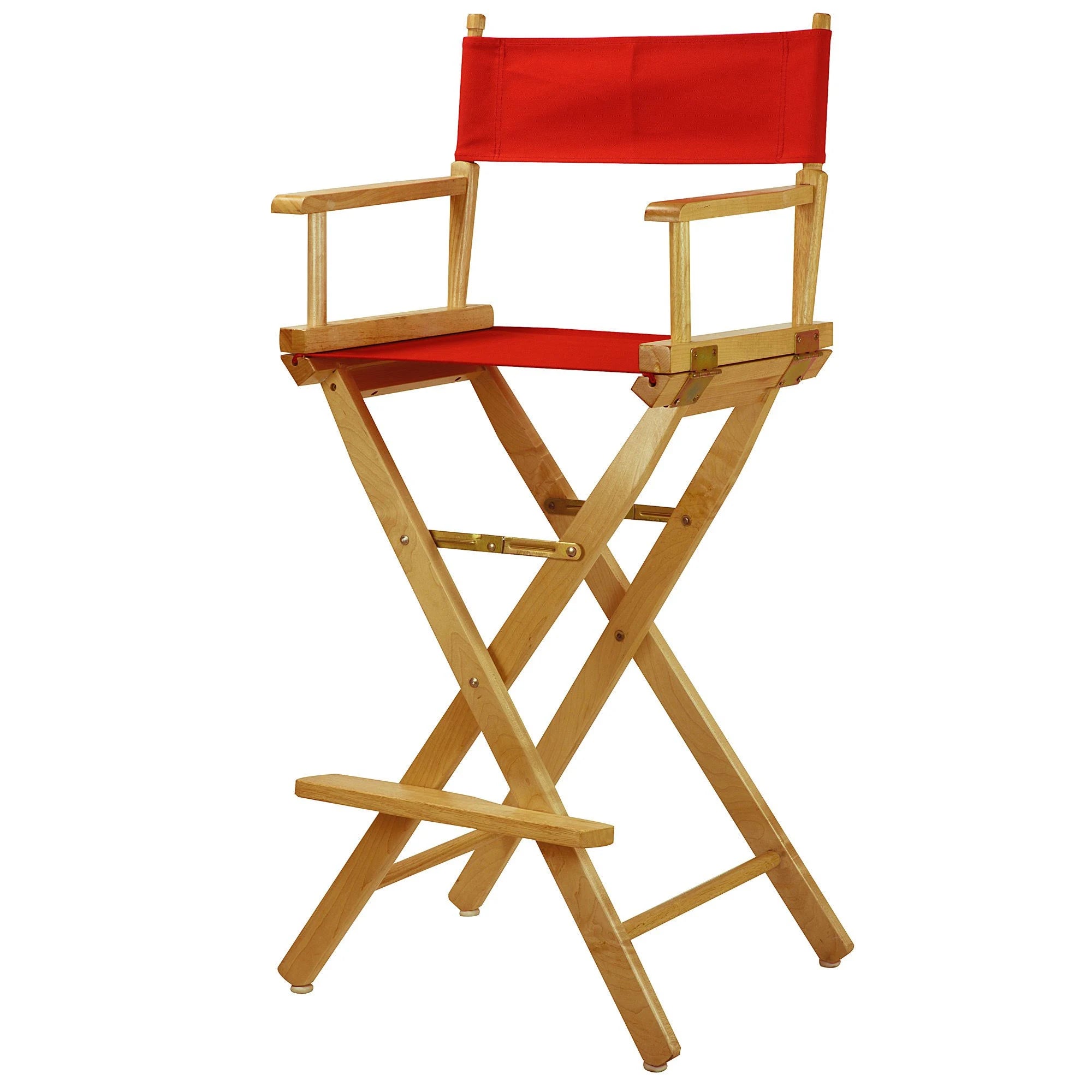 Natural Frame Red Canvas Director's Chair I7453