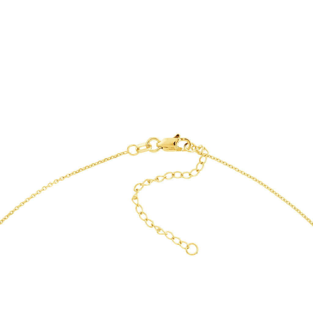 14K Solid Yellow Gold Double Bar Drop Necklace D798356