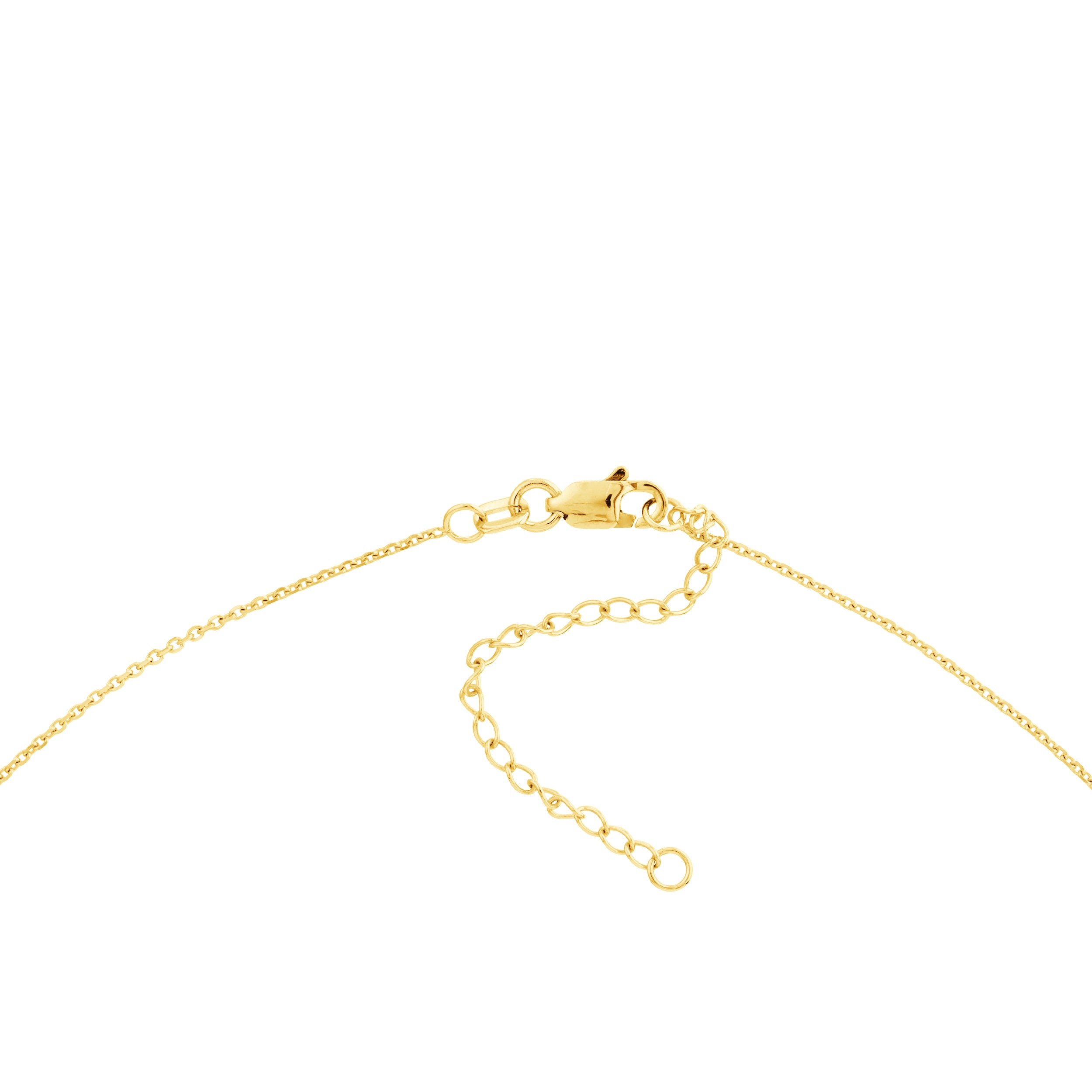 14K Solid Yellow Gold Double Bar Drop Necklace D798356