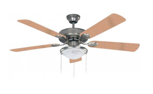 52 inch 5 Blade Ceiling Fan in Brushed Pewter with Alabaster Glass A16476
