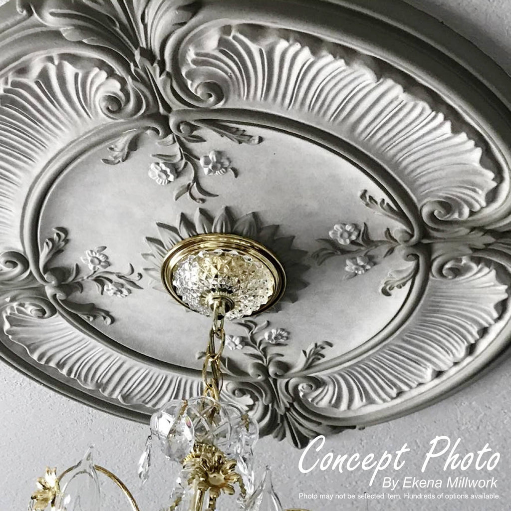 22x22OD x 6 1/4x22ID x 1 3/4x22P Hand-Painted Ultra Pure White Ceiling Medallion L459450