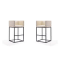Cream and Black Metal Barstool Set of 2 A3458