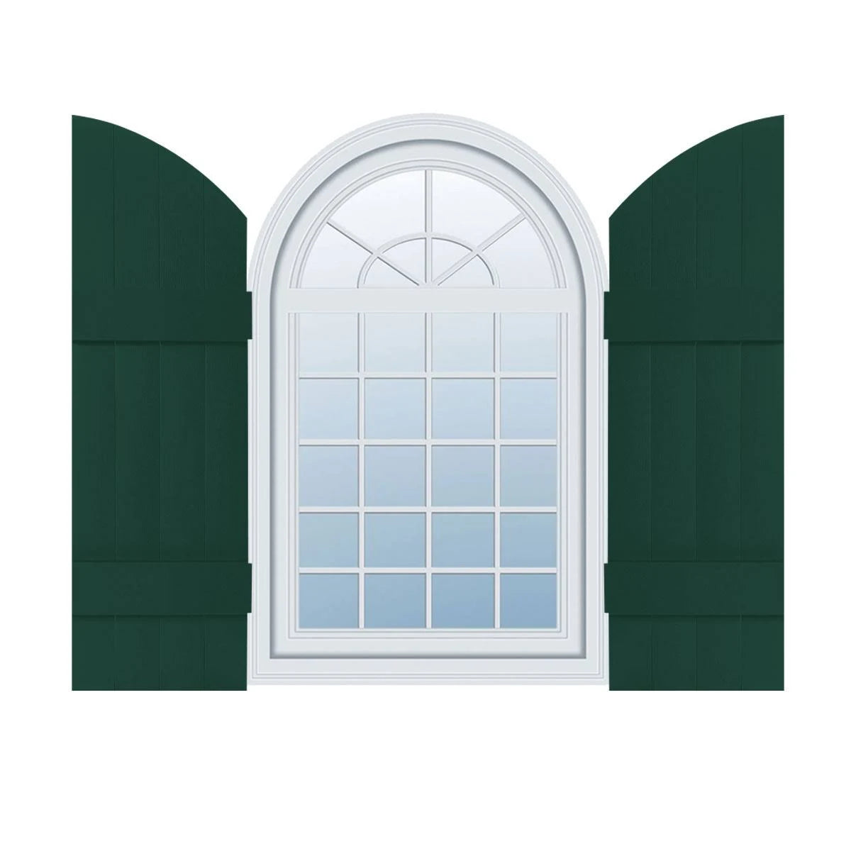 Midnight Green Vinyl Board and Batten Shutters Pair T7981