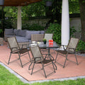 Brown Metal Frame Stationary Conversation Chair with Coffee Sling Seat Z75672
