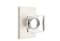 Modern Square Crystal Knob with Rectangular Rose, Satin Nickel W4043