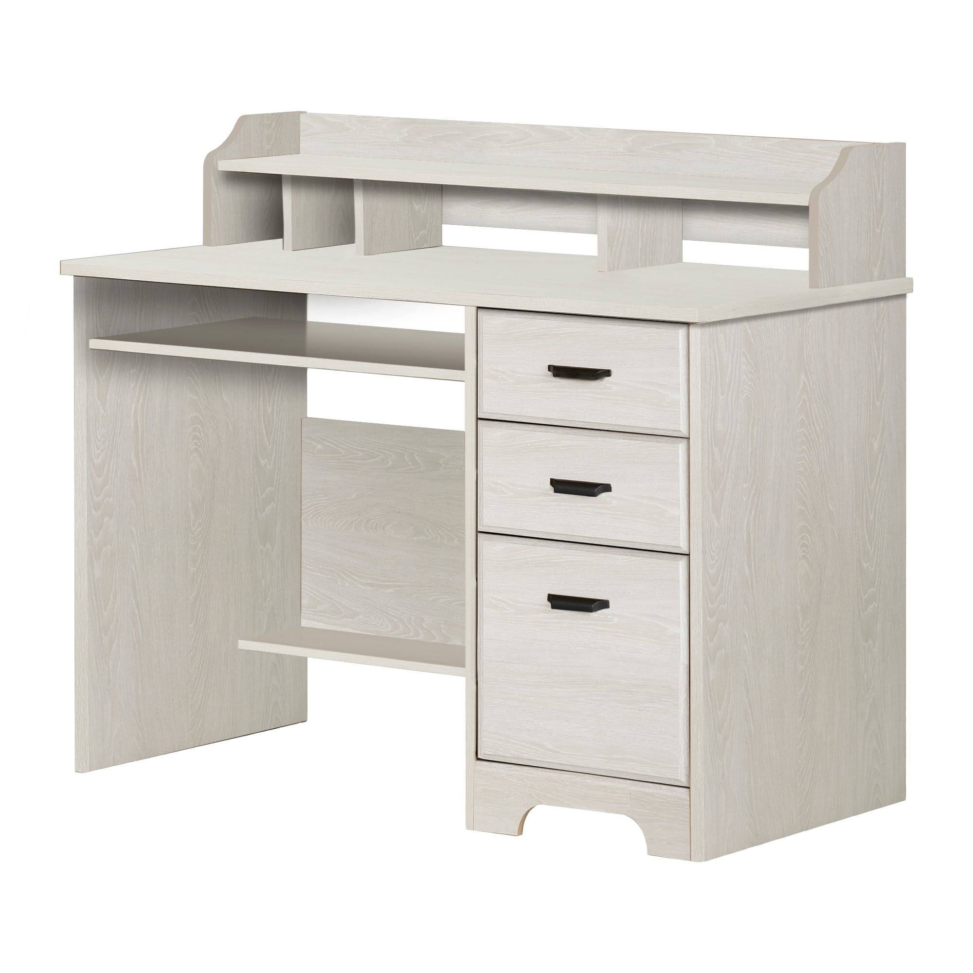 Winter Oak Computer Desk with Hutch N51325