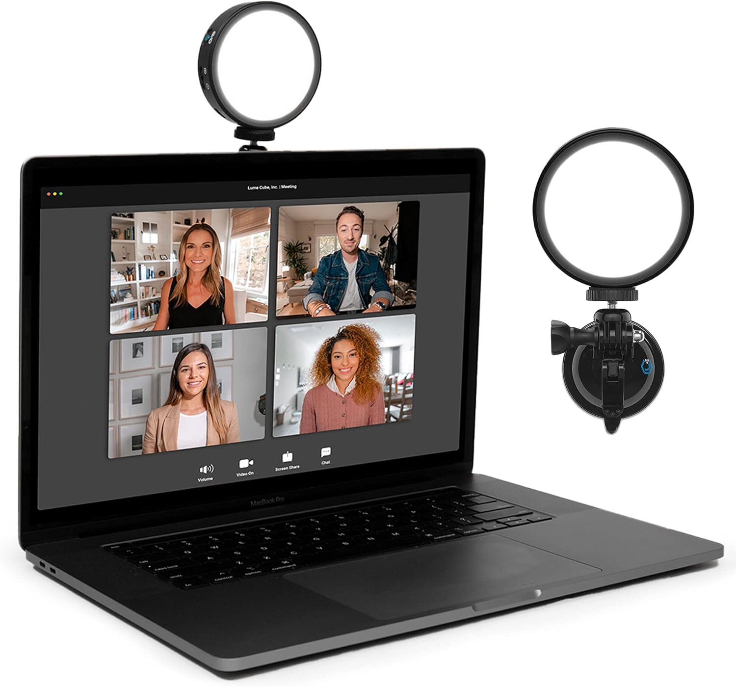 Video Conference Lighting Kit with Adjustable Brightness and Color Temperature, Stand and Mount Included T61713