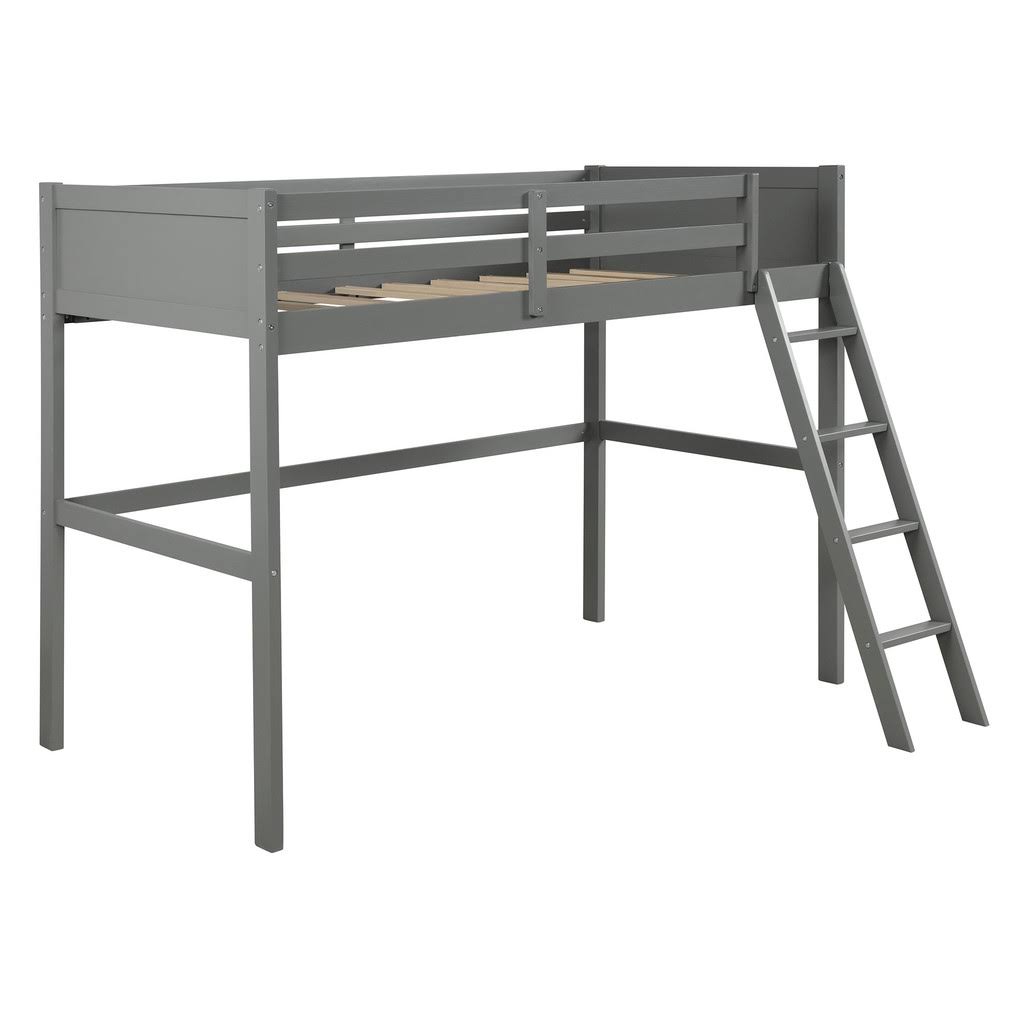 Gray Twin Over Full Bunk Bed with Storage Cabinet N1734