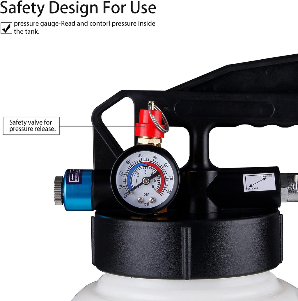 10L Pneumatic Fluid Extractor Dispenser Set ATF Refill Tool Kit B8834