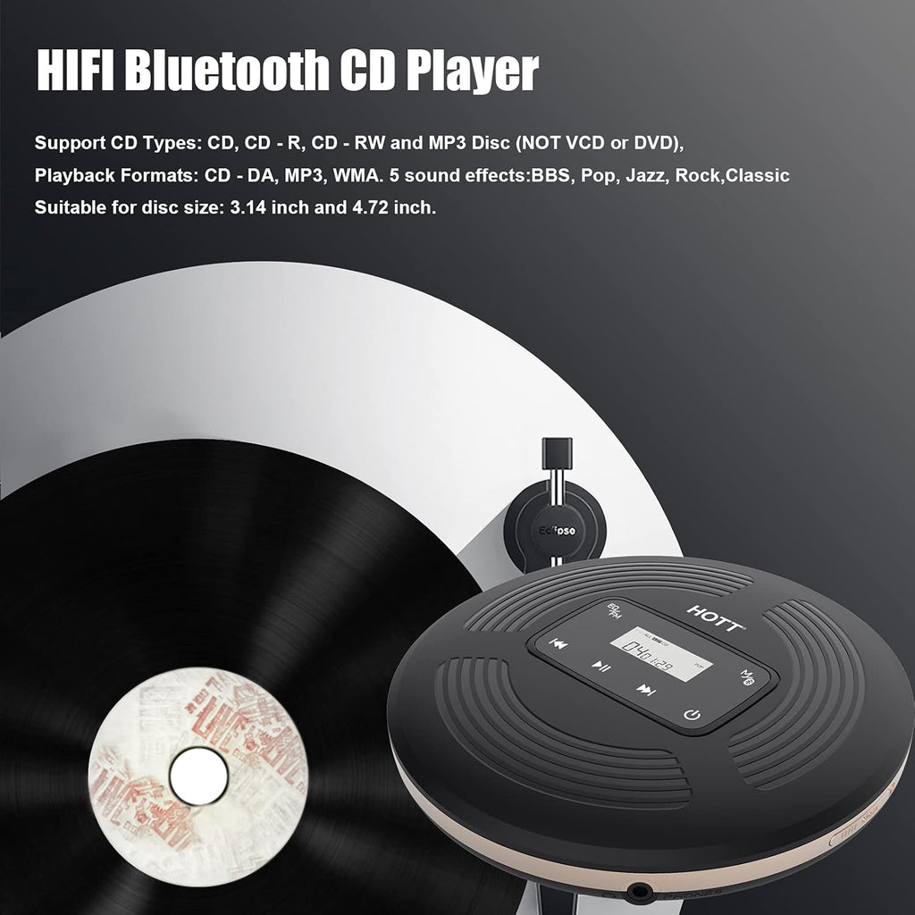 Portable CD Player with Bluetooth 5.0 and FM Transmitter C889