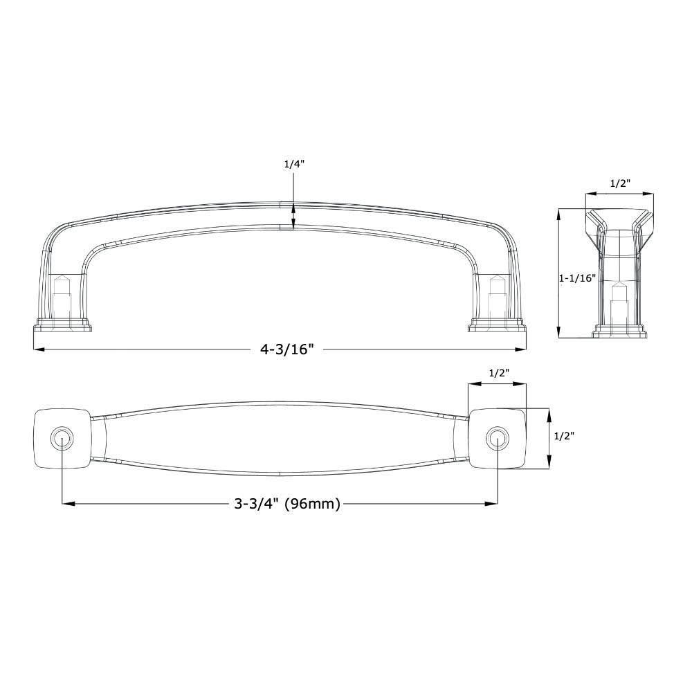 25 Pack 3-3/4x22 inch Cabinet Hardware Handle Pull Z4525