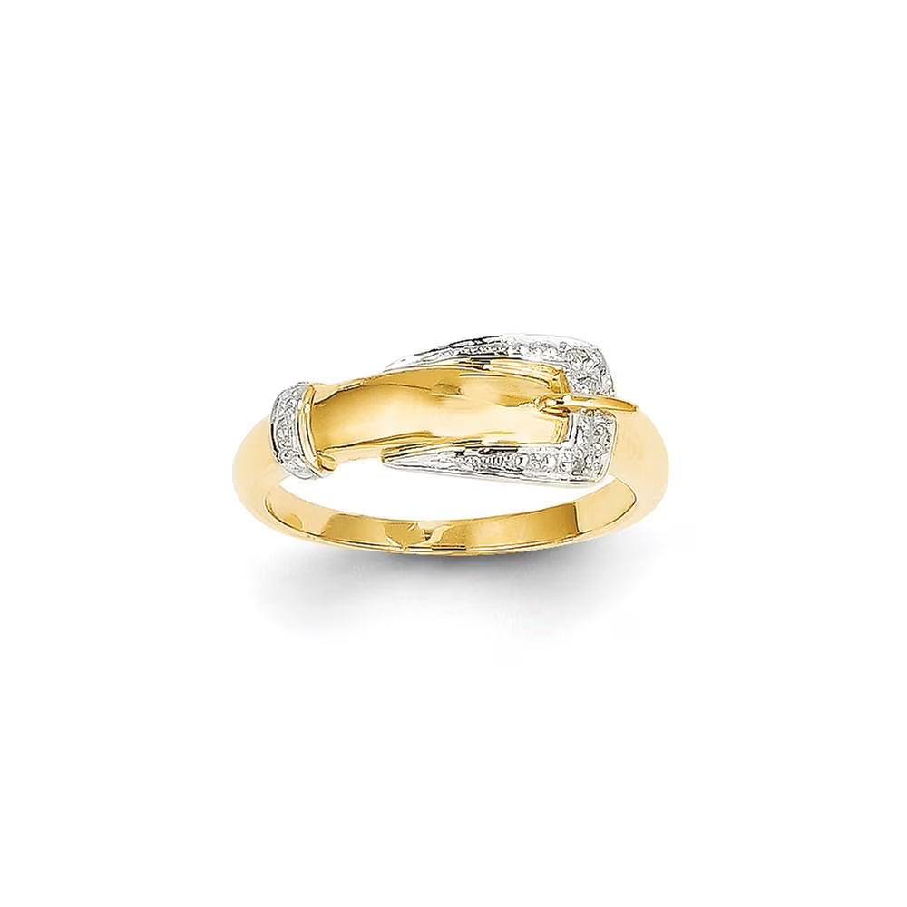 14K Yellow Gold Rhodium Diamond Ring C6236