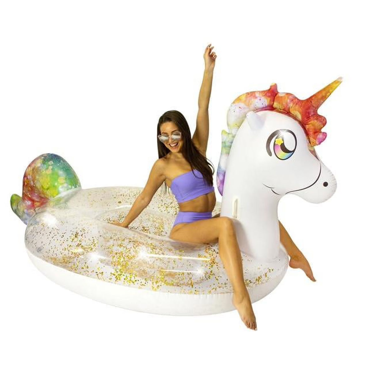 Glitter Unicorn Gigantic Beach Pool Raft W814