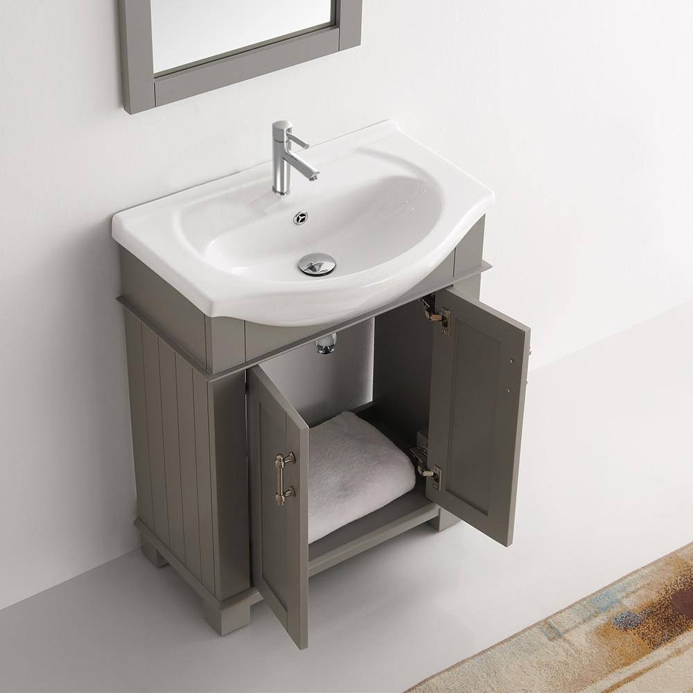 Gray Traditional Bathroom Vanity Q740