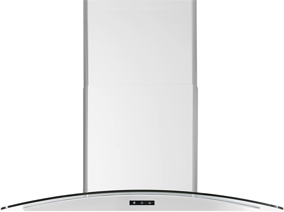 30''/36'' wall-mount range hood with glass chimney, 750 CFM, LED speed indicator, Dual-level lighting E499059