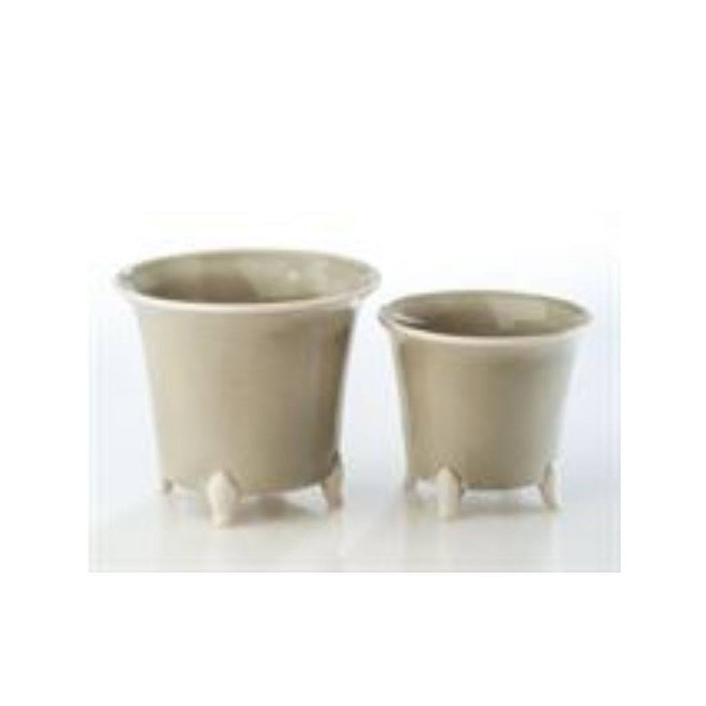 Large Gray and White Ceramic Cachepot C179070