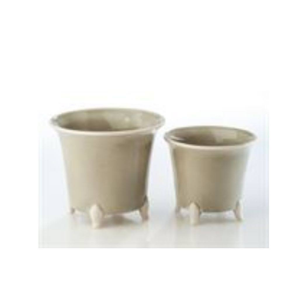 Large Gray and White Ceramic Cachepot C179070