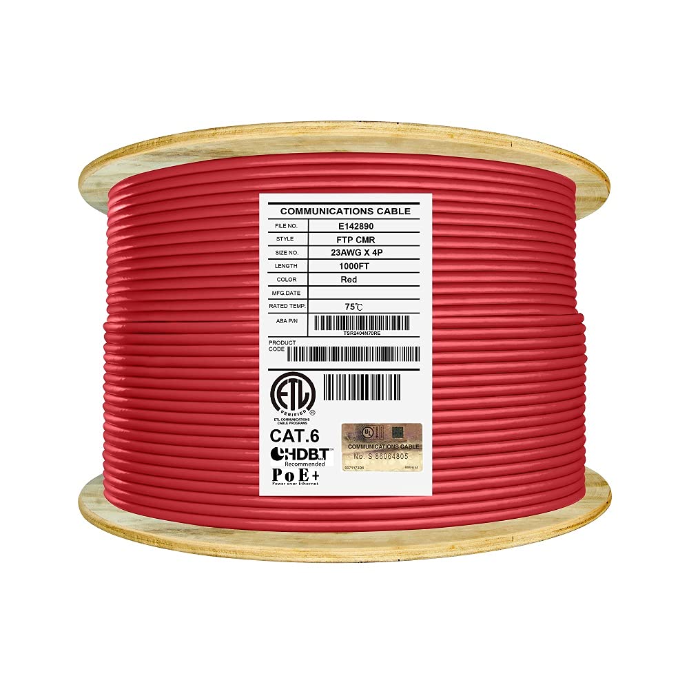 1000ft F/UTP 23AWG Solid Bare Copper Bulk Ethernet Cable Reel F143441