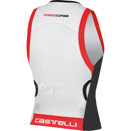 White/Black/Red Sleeveless Tri Top P82684