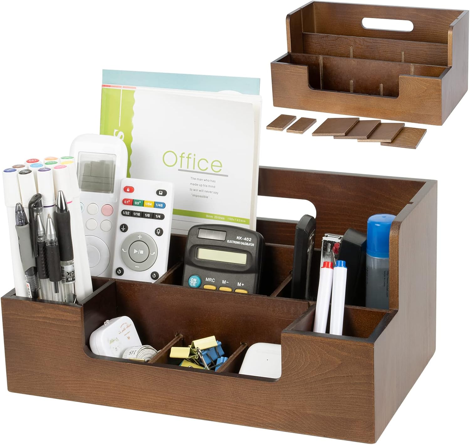 Bamboo Desk Organizer Set with 9 Dividers K48299