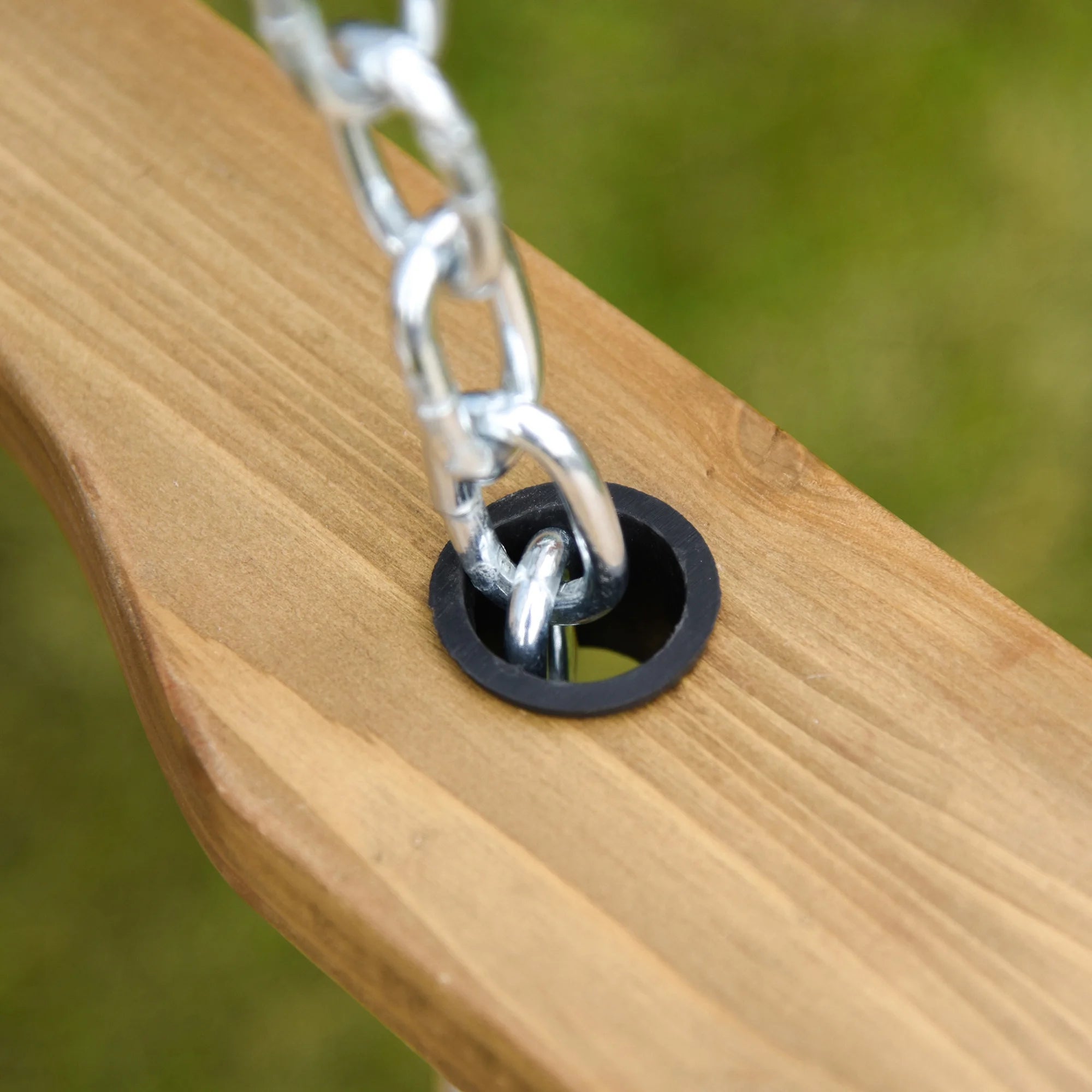 Natural Wooden Porch Swing with Steel Chains Q262033