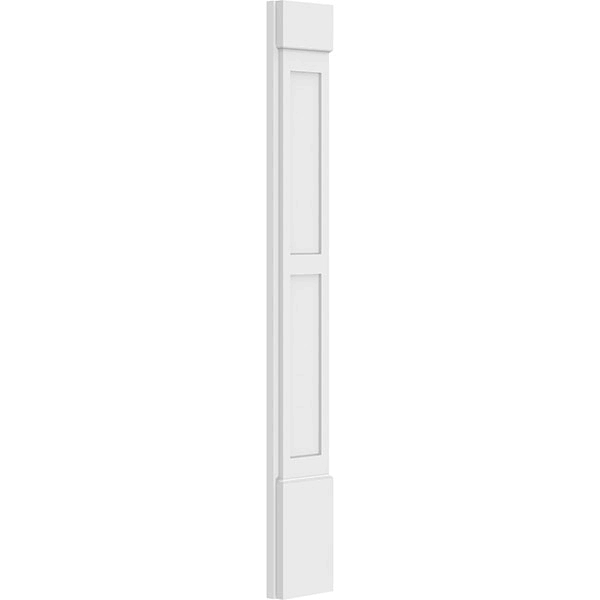 8x22W x 60x22H x 2x22P Two Equal Flat Panel PVC Pilaster with Standard Capital and Base (Pair) V1030
