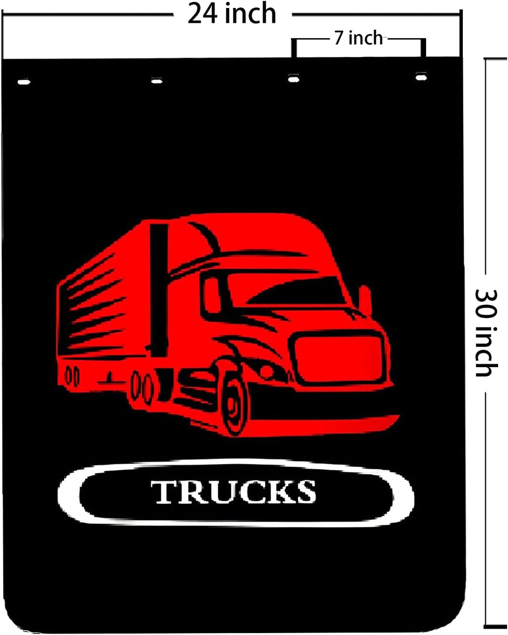 Black Mud Flaps and Aluminum Strip with Reflective, 24inch x 30inch Heavy Duty Rubber Pair A204624