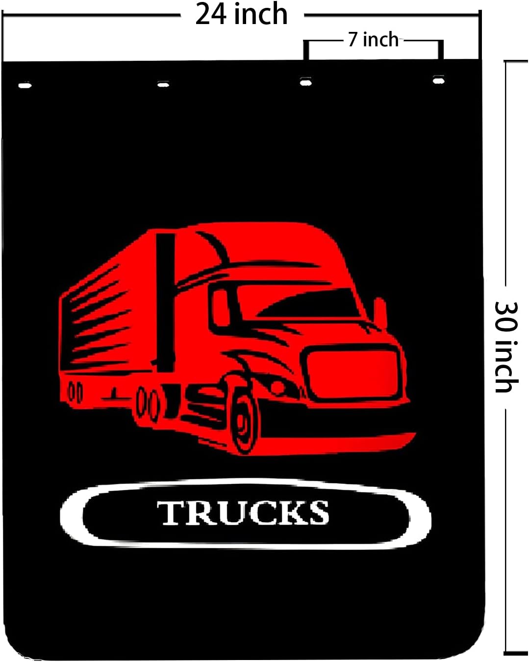 Black Mud Flaps and Aluminum Strip with Reflective, 24inch x 30inch Heavy Duty Rubber Pair A204624