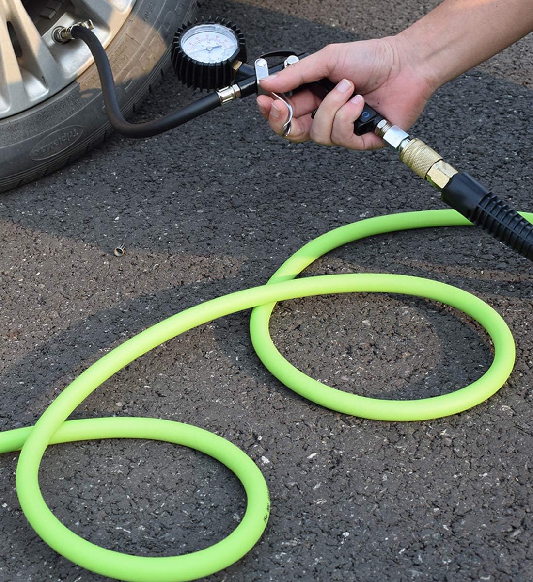 Hybrid Air Hose 3/8-Inch by 100-Feet 300 PSI with 1/4-Inch Industrial Air Fittings, Pack of 2 G7741