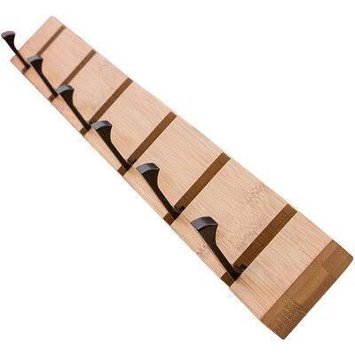 Natural 6 Hooks Wall Mounted Coat Rack M189