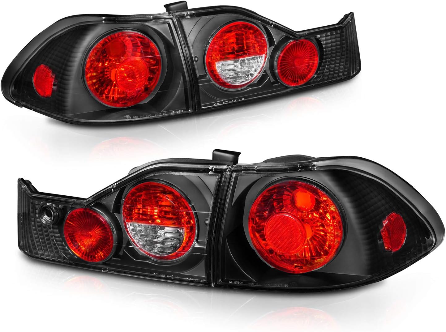 4 Door Brake Taillights Black Set for Honda Accord D568