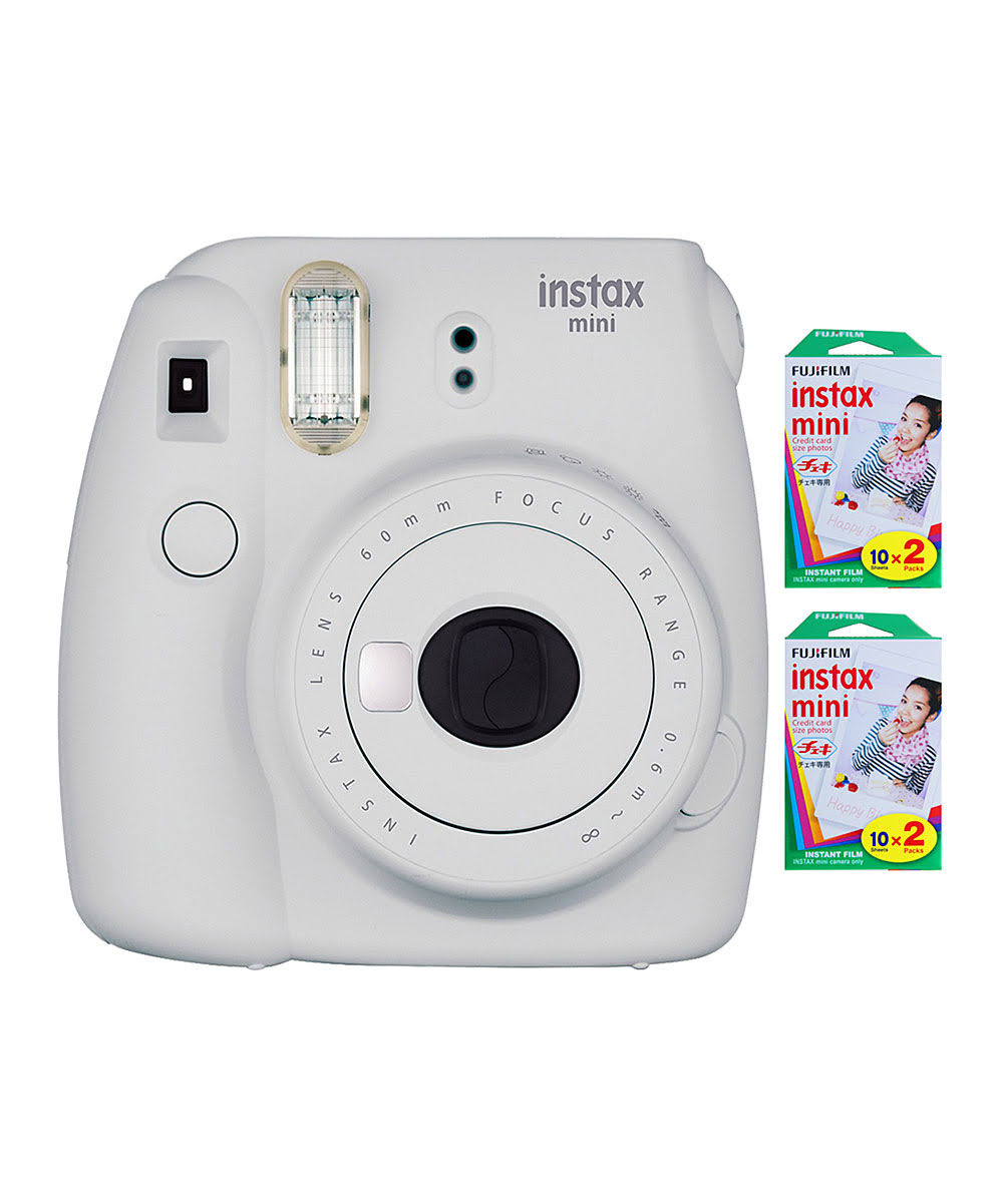 Smokey White Instant Film Camera with 40 Sheets of Instant Film W37023