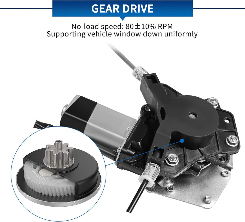 Power Window Regulator with Motor for Rear Driver Side Compatible with 1998-2003 Dodge Durango, 2000-2004 Dodge Dakota Crew Cab Pickup, Pack of 2 O48525