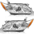 Headlight Assembly Compatible with 2007-2009 Toyota Camry Chrome Housing S25509