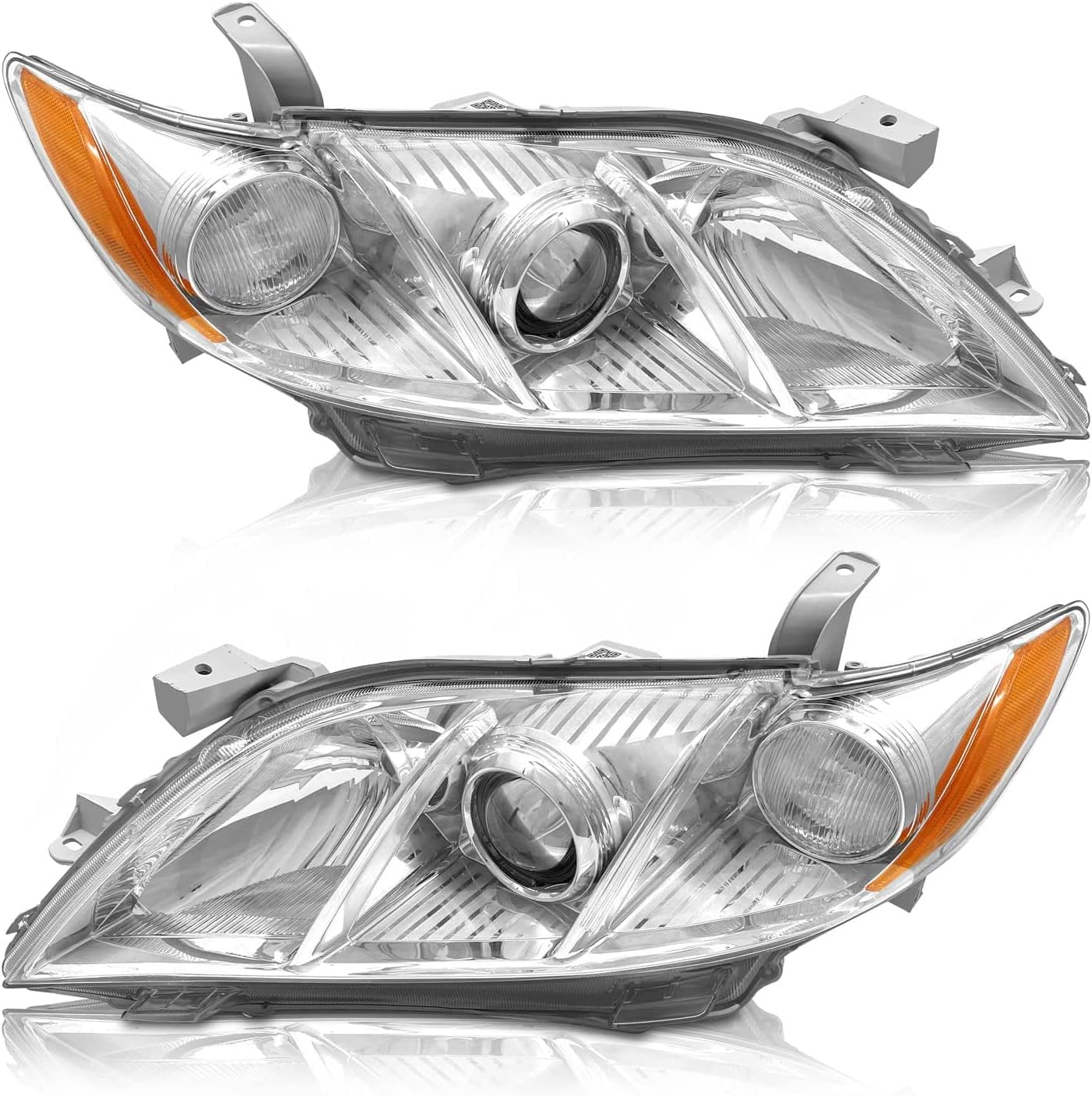 Headlight Assembly Compatible with 2007-2009 Toyota Camry Chrome Housing S25509