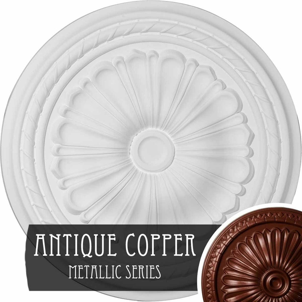 Hand-Painted Spartan Stone Ceiling Medallion H37652