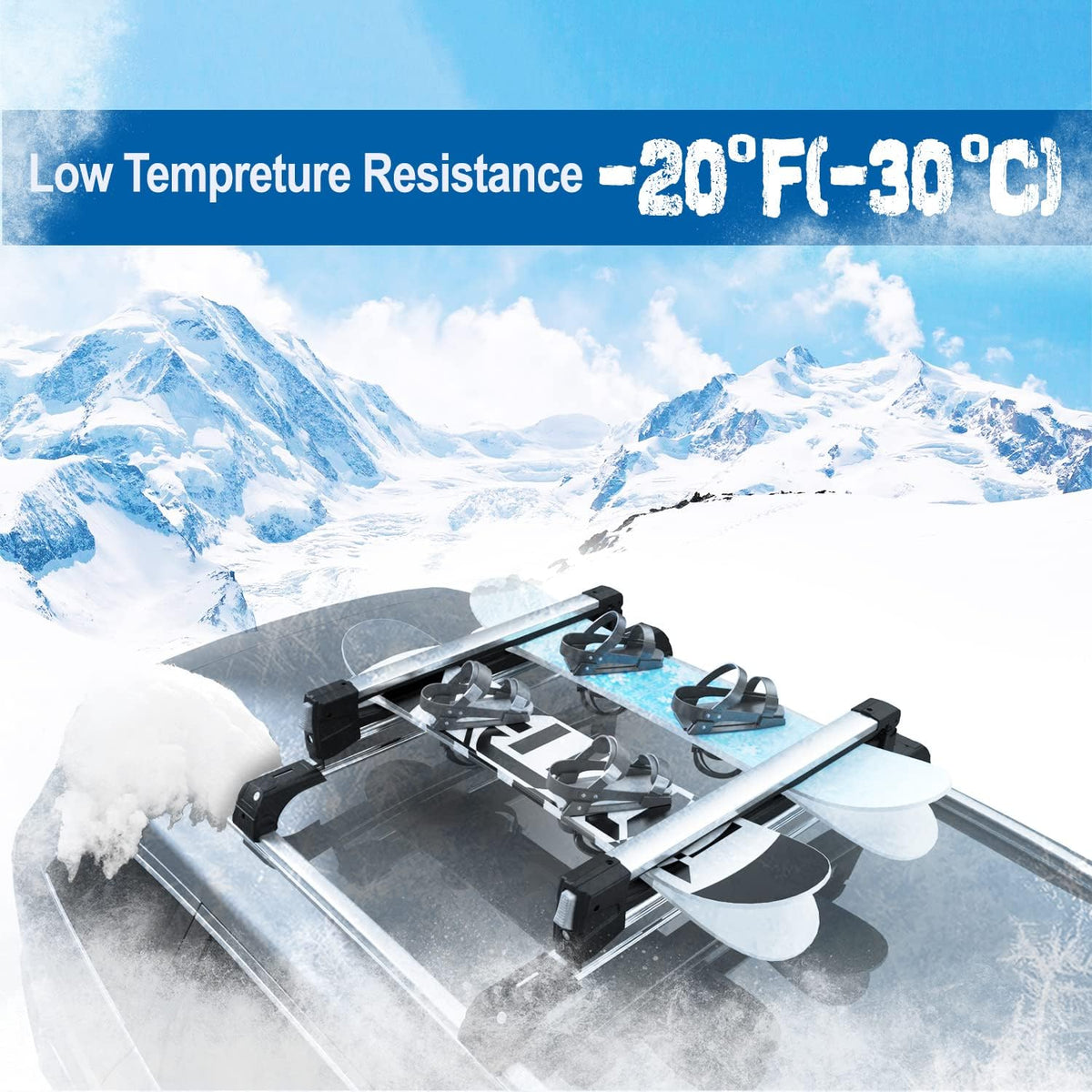 Universal Ski & Snowboard Car Rack with Anti-Theft Lock, 35 Fits Up to 6 Pairs of Skis or 4 Snowboards M390
