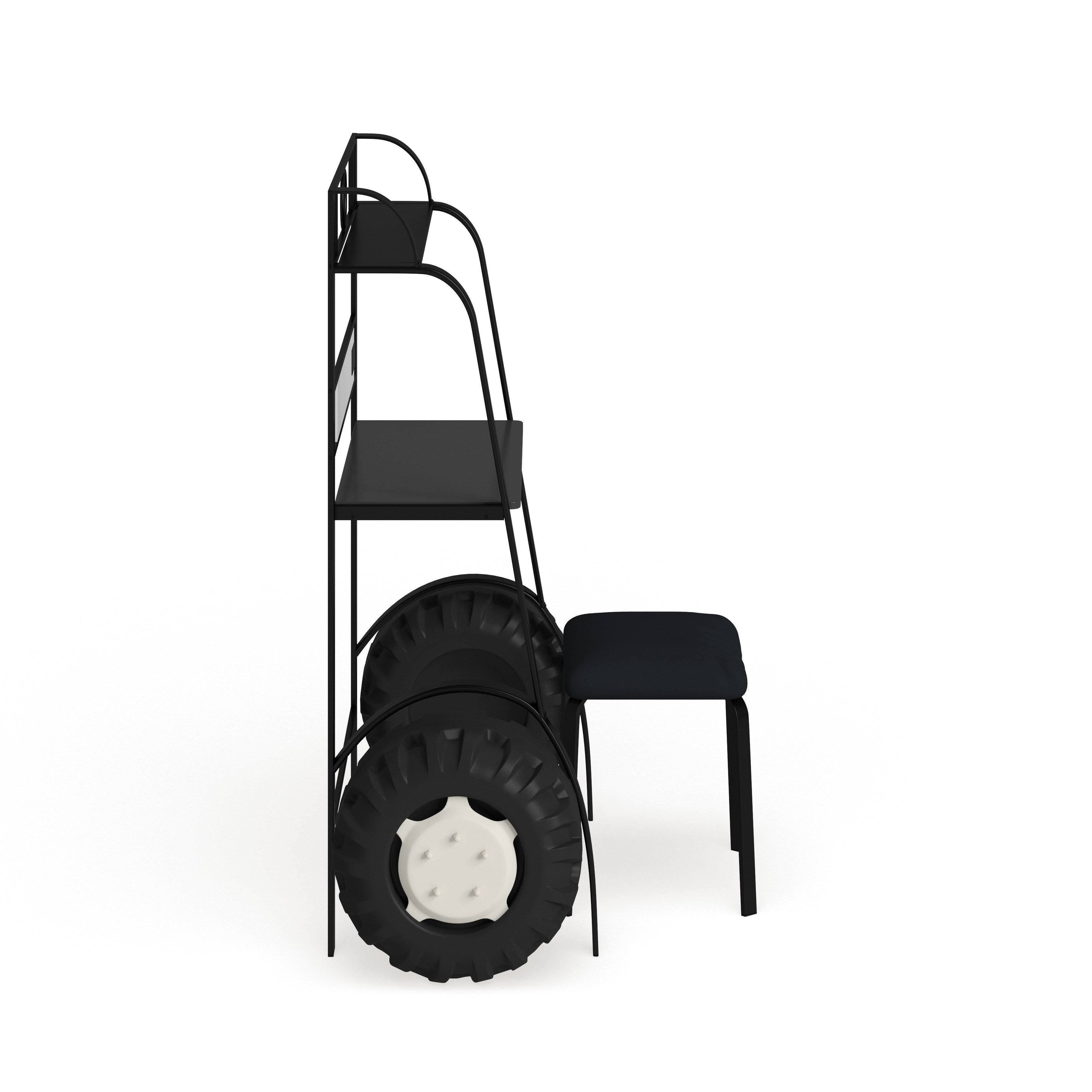 Black 2 Piece Racing Writing Desk Set E224